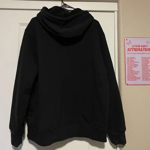 ⭐️ Black Hoodie, Sherpa Lined, Winter Zip Up Jacket - Picture 5 of 6